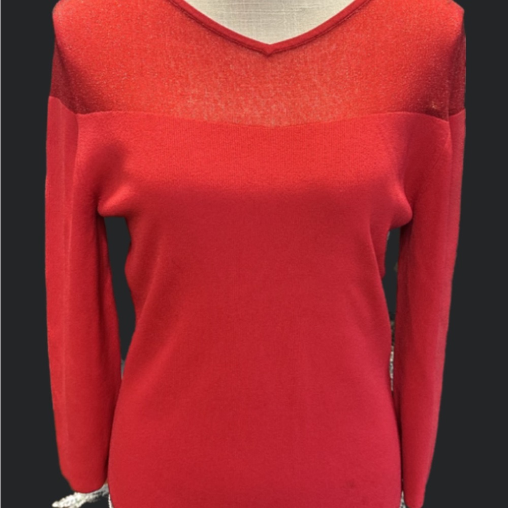 Cyrus Long Sleeve top with sheer top.